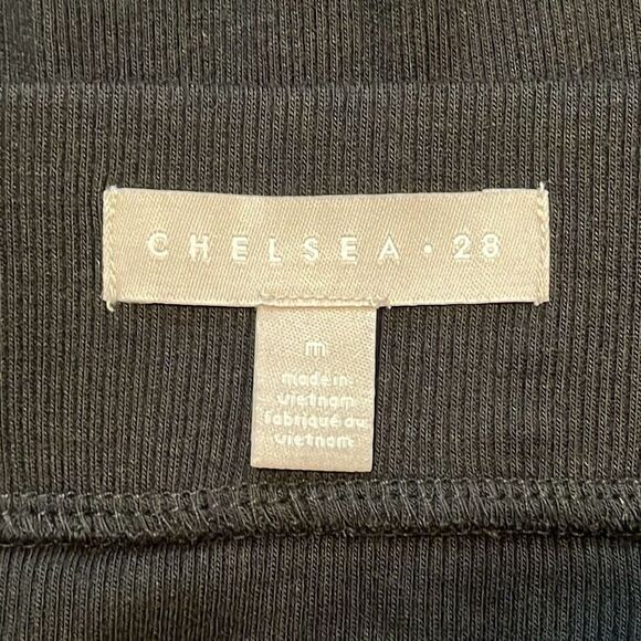 NWT Nordstrom Chelsea 28 Black Soft Ribbed Sweater Knit Side Slit Midi Skirt Med - Picture 6 of 7
